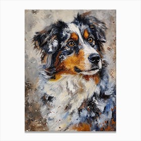 Australian Shepherd Dog  Acrylic Painting 11 Canvas Print