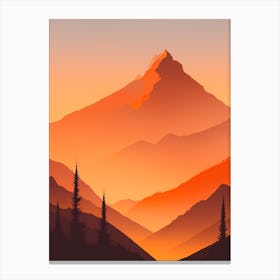 Misty Mountains Vertical Composition In Orange Tone 200 Canvas Print