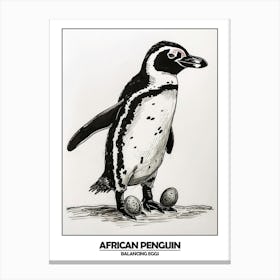 Penguin Balancing Eggs Poster 5 Canvas Print