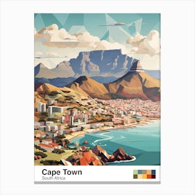 Cape Town, South Africa, Geometric Illustration 1 Poster Canvas Print