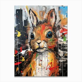 Graffiti Guffaws: Squirrel's Hilarious Street Saga Canvas Print