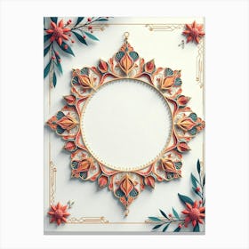 Floral Frame 3d Illustration Canvas Print