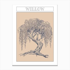 Willow Tree Minimalistic Drawing 2 Poster Canvas Print