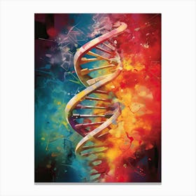 Dna Art Abstract Painting 1 Canvas Print