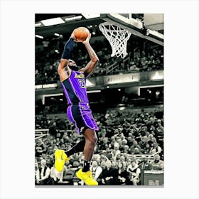 Lebron James Of The Los Angeles Lakers Dunks The Ball In The Second Quarter Against The Indiana Pacers Canvas Print