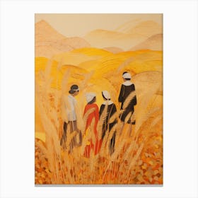Women In The Wheat Field Canvas Print