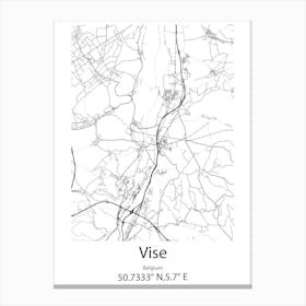 Vise,Belgium Minimalist Map Canvas Print