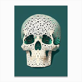 Skull With Terrazzo Patterns Line Drawing Canvas Print