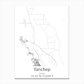 Yanchep,Australia Minimalist Map Canvas Print