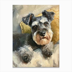 Miniature Schnauzer Acrylic Painting 4 Canvas Print