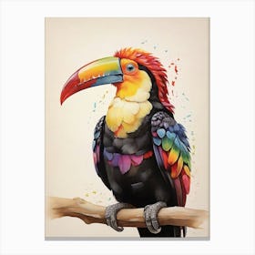 Rainbow Toucan Art Print 1 Canvas Print