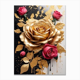 Gold Roses Canvas Print