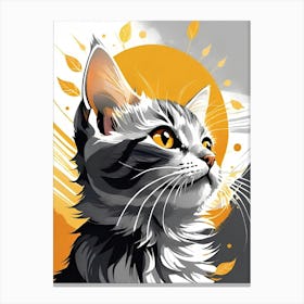 Cat With Yellow Eyes Canvas Print