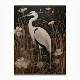 Dark And Moody Botanical Crane 3 Canvas Print