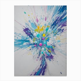 Blue And Yellow Splatter Painting Canvas Print