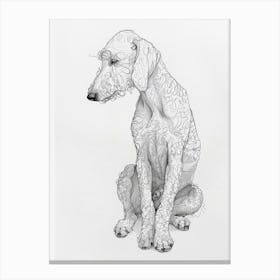 Bedlington Terrier Dog Line Sketch 2 Canvas Print