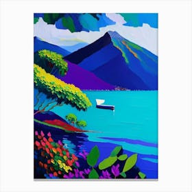 Lake Atitlán Guatemala Colourful Painting Tropical Destination Canvas Print
