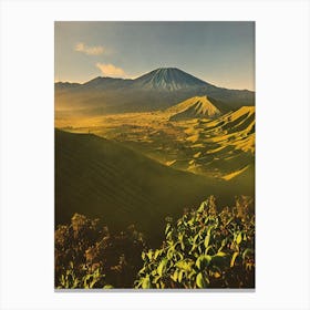 Bromo Tengger Semeru National Park Indonesia Vintage Poster Canvas Print