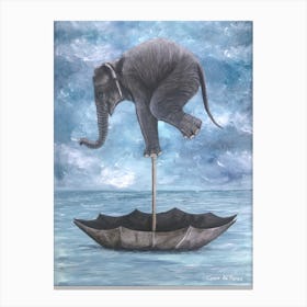 Elephant In Balance Canvas Print