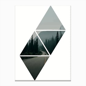 Forest Triangles Window Canvas Print