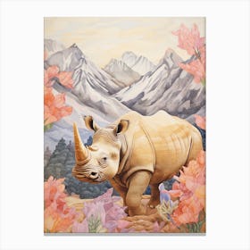 Pastel Rhino 1 Canvas Print