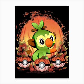 Grookey Spooky Night - Pokemon Halloween Canvas Print