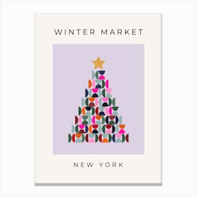 Winter Market | 04 - Christmas Tree Purple Canvas Print