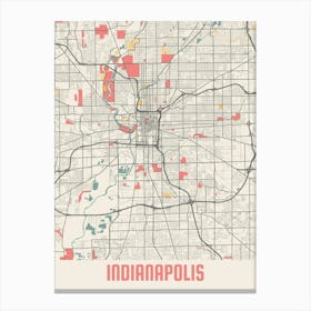 Indianapolis Map Poster Canvas Print