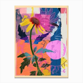 Cineraria 8 Neon Flower Collage Canvas Print