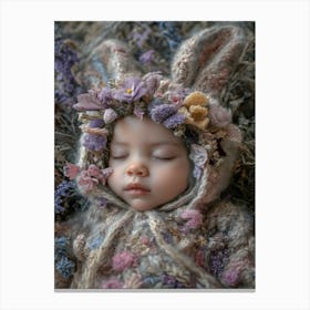 Baby In Bunny Hat Canvas Print