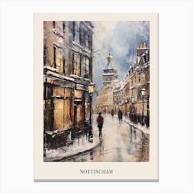 Vintage Winter Painting Poster Nottingham United Kingdom 2 Canvas Print