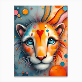 Aurora, the Stardust Cub: Lion Art Canvas Print