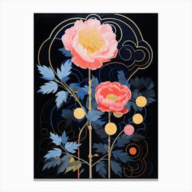 Peony 6 Hilma Af Klint Inspired Flower Illustration Canvas Print
