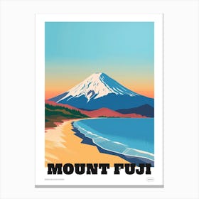 Mount Fuji Japan 2 Colourful Travel Poster Canvas Print