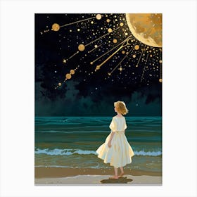 Moon And Stars 9 Canvas Print