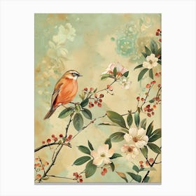 Bird Flowers Chinese Style 5 Canvas Print