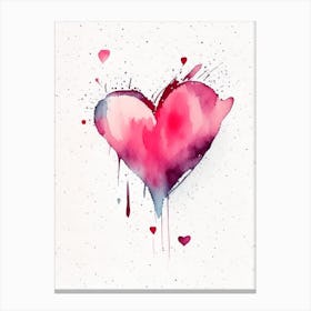 Abstract Heart Symbol Minimal Watercolour Canvas Print