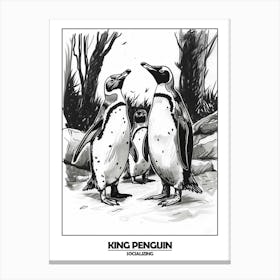 Penguin Socializing Poster 3 Canvas Print