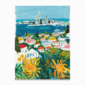 Travel Poster Happy Places Auckland 3 Canvas Print