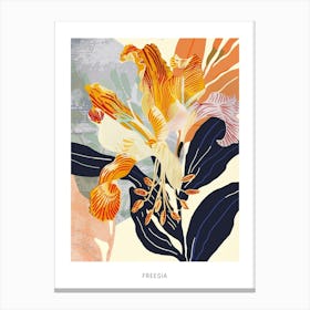 Colourful Flower Illustration Poster Freesia 2 Canvas Print