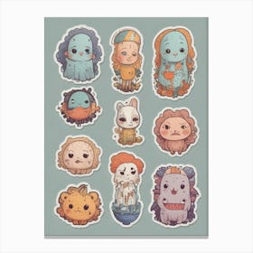 Kawaii Stickers 1 Canvas Print