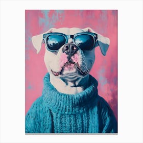 Pitbull Wearing Sweater 3 Canvas Print