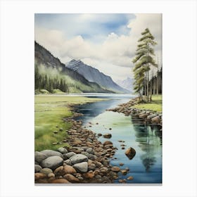 River By The Lake 1 Canvas Print