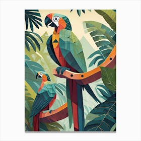 Parrots In The Jungle 4 Canvas Print