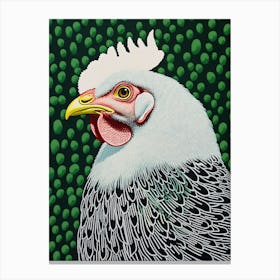 Ohara Koson Inspired Bird Painting Chicken 7 Canvas Print