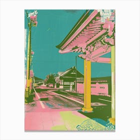 Tohoku Region Duotone Silkscreen Canvas Print