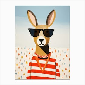 Little Kangaroo 1 Wearing Sunglasses Canvas Print