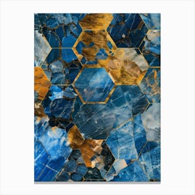 Blue And Gold Mosaic 1 Canvas Print