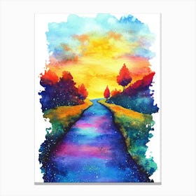 Watercolor Landscape Painting Canvas Print