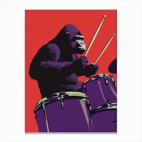 Gorilla Playing Drums Canvas Print